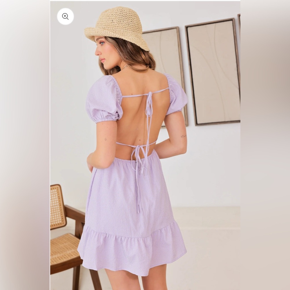 Lavender Puff Sleeve Dress